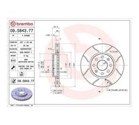 Bremsscheibe Brembo 09.5843.77 Xtra Line - Max für Alfa Romeo Chrysler Citroën
