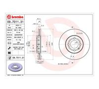 BREMBO Bremsscheibe 09701131 256mm 22mm für VW