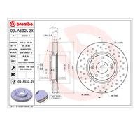 Bremsscheibe BREMBO XTRA LINE BREMBO 09.A532.2X, 1 Stück