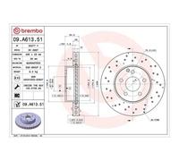 BREMBO Bremsscheibe COATED DISC LINE vorne rechts links Gelocht 295mm für MERCEDES-BENZ (BBDC) 09.A613.51