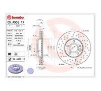 Bremsscheibe BREMBO 09.A905.1X, 1 Stück
