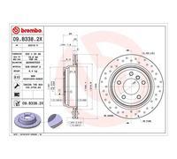 Brembo Bremsscheiben Hinten Gelocht/Innenbel. 2X Ø 300Mm | 09.B338.2X