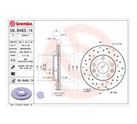 Bremsscheibe BREMBO 09.B463.1X, 1 Stück
