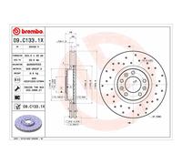 Bremsscheibe BREMBO 09.C133.1X, 1 Stück