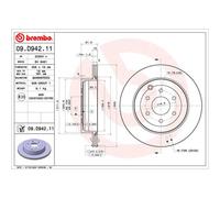Bremsscheibe BREMBO 09.D942.11, hinten, belüftet, 1 Stück