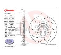 Bremsscheibe BREMBO 09.D982.21, vorne, belüftet, hochkarbonisiert, 1 Stück
