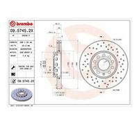 Bremsscheibe Brembo Xtra Line Brembo 09.5745.2X 1 Stück für Audi 100 4A C4 2.6
