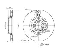Bremsscheibe FEBI BILSTEIN 107515 vorne, belüftet, 1 Stück
