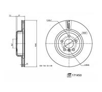 Bremsscheibe FEBI BILSTEIN 171450 hinten, belüftet, hochkarbonisiert, 1 Stück