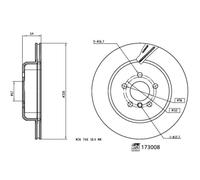 Bremsscheibe FEBI BILSTEIN 173008 hinten, belüftet, 1 Stück