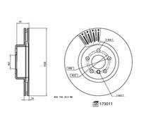 Bremsscheibe FEBI BILSTEIN 173011 vorne, belüftet, hochkarbonisiert, 1 Stück