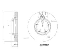 Bremsscheibe FEBI BILSTEIN 174457 vorne, belüftet, 1 Stück