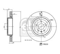 Bremsscheibe FEBI BILSTEIN 178233 hinten, belüftet, 1 Stück