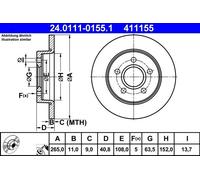 Bremsscheibe FORD C-MAX 1.6 24.0111-0155.1 (1 Stück)