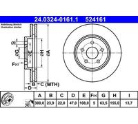 Bremsscheibe FORD MONDEO III 1.8 16V 24.0324-0161.1 (1 Stück)