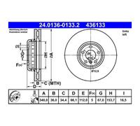Bremsscheibe für BMW 7-er G11 8-er G15 G14 Gran G16 I4 vorne links ATE 26249264