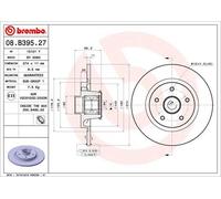 BREMBO Bremsscheibe 08b39527 274mm 11mm für Mercedes RENAULT