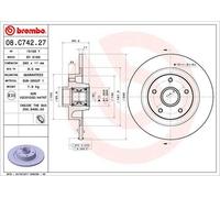 BREMBO Bremsscheibe BEARING DISC LINE 08c74227 290mm 11mm für RENAULT