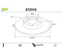 Valeo 672510 Bremsscheibe für HYUNDAI IONIQ AE