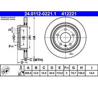 Bremsscheibe Hinterachse ATE 24.0112-0221.1