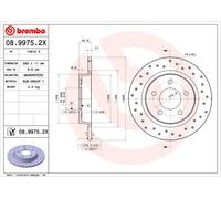Bremsscheibe Hinterachse Brembo 08.9975.2X