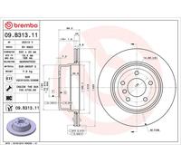 2x BREMBO Bremsscheibe COATED DISC LINE 09.B313.11