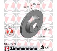 2x ZIMMERMANN BREMSSCHEIBEN 310mm BELÜFTET HINTEN passend für AUDI TT