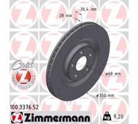 ZIMMERMANN Bremsscheibe SPORT COAT Z hinten rechts links Gelocht 350mm für VAG 4M0615601P 4M0615601J 100.3376.52