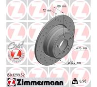 2x ZIMMERMANN Bremsscheibe SPORT COAT Z 150.1299.52