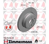 ZIMMERMANN Bremsscheibe COAT Z hinten rechts links innenbelüftet 320mm für BMW 34216771970 34216868940 34216793247 150.3450.20