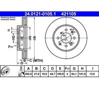 Bremsscheibe HONDA CIVIC IV 1.6 i 16V Vtec 24.0121-0105.1 (1 Stück)