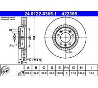Bremsscheibe (pro Einheit) ATE 24.0122-0305.1
