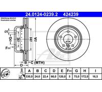 Bremsscheibe Vorderachse ATE 24.0124-0239.2