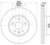Bremsscheibe (pro Einheit) HELLA 8DD 355 129-091