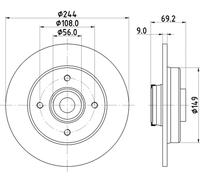 Bremsscheibe (pro Einheit) HELLA 8DD 355 132-161 PEUGEOT 208 1.2