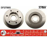Bremsscheibe (pro Einheit) TRW DF2788S