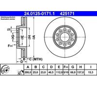 Bremsscheibe SKODA SUPERB I 1.8 T 24.0125-0171.1 (1 Stück)