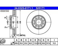 Bremsscheibe SKODA SUPERB I 1.8 T 24.0325-0171.1 (1 Stück)