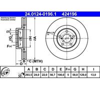 Bremsscheibe SUBARU BRZ 2.0 24.0124-0196.1 (1 Stück)