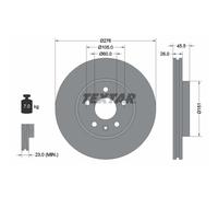 Bremsscheibe TEXTAR 92198903 vorne, belüftet, 1 Stück