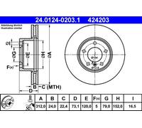 Bremsscheibe Vorderachse ATE 24.0124-0203.1