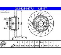Bremsscheibe Vorderachse ATE 24.0128-0177.1