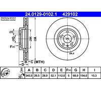 Bremsscheibe Vorderachse ATE 24.0129-0102.1