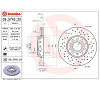 2x BREMBO Bremsscheibe BREMBO XTRA LINE 09.5745.2X