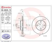 2x BREMBO Bremsscheibe COATED DISC LINE 09.8545.11