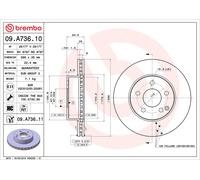 BREMBO Bremsscheibe COATED DISC LINE vorne rechts links innenbelüftet 288mm für MERCEDES-BENZ 09.A736.11