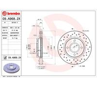 Bremsscheibe BREMBO XTRA LINE BREMBO 09.A968.2X, 1 Stück