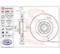 2x BREMBO Bremsscheibe COATED DISC LINE 09.C892.11