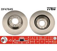 Bremsscheibe Vorderachse links TRW DF4764S