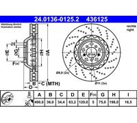 Bremsscheibe Vorderachse rechts ATE 24.0136-0125.2